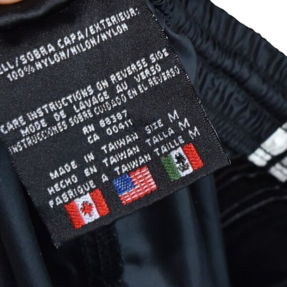 Adidas Vintage 90's Trefoil Nylon Track Pants M 100% Nylon Black White Stripes - Picture 5 of 9